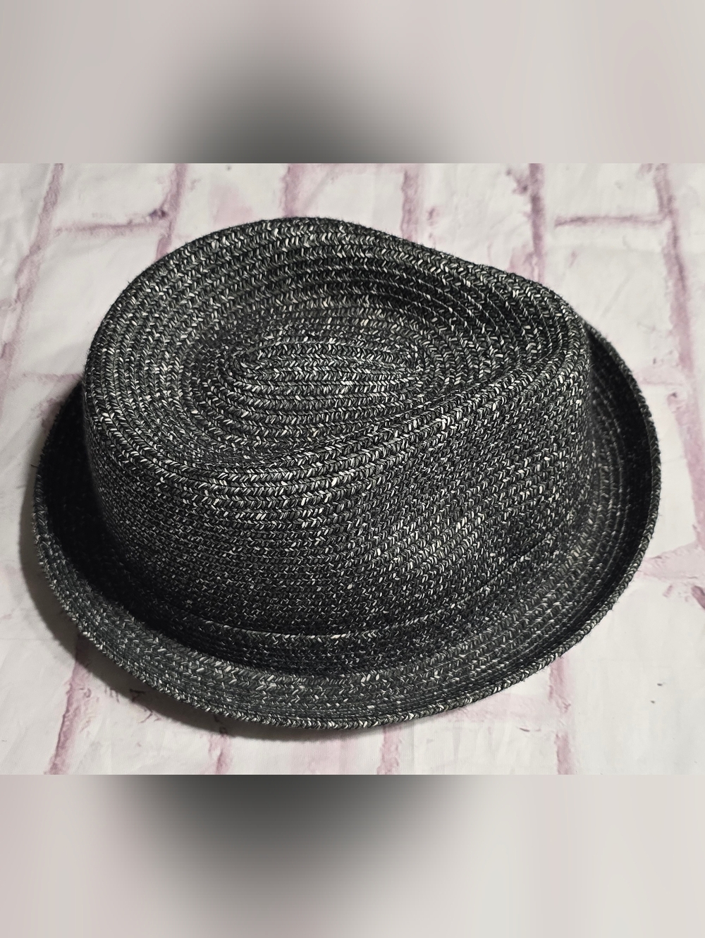 Country Gentleman Woven Straw Fedora Hat in Charcoal Black